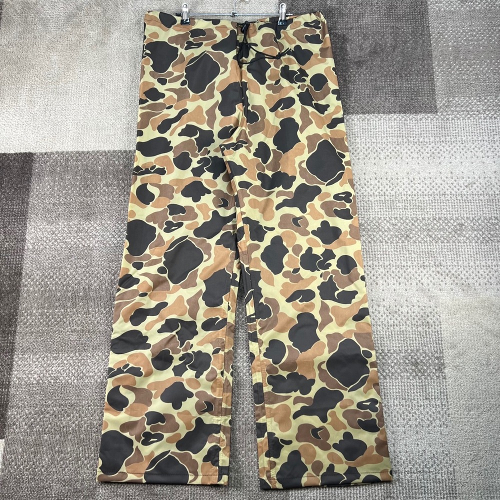 Fieldline Vintage Duck Camo Nylon Hunting Pants Mens Small Made in USA 32X29